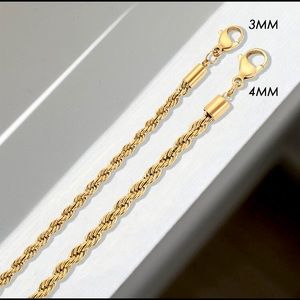 Non-Tarnish Twist Rope Chain